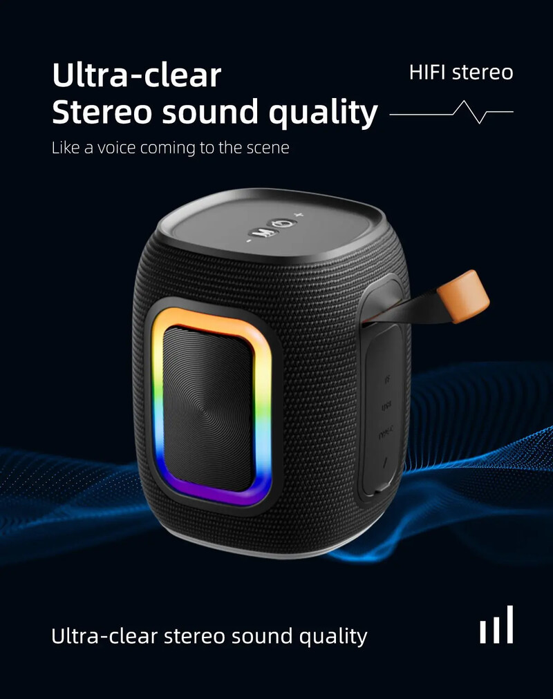 SODLK T26 Mini Bluetooth reproduktor Vonkajší prenosný bezdrôtový stĺpový IPX7 vodotesný HIFI bezstratový zvukový stereo subwoofer