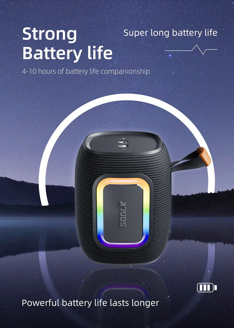 SODLK T26 Mini Bluetooth reproduktor Vonkajší prenosný bezdrôtový stĺpový IPX7 vodotesný HIFI bezstratový zvukový stereo subwoofer