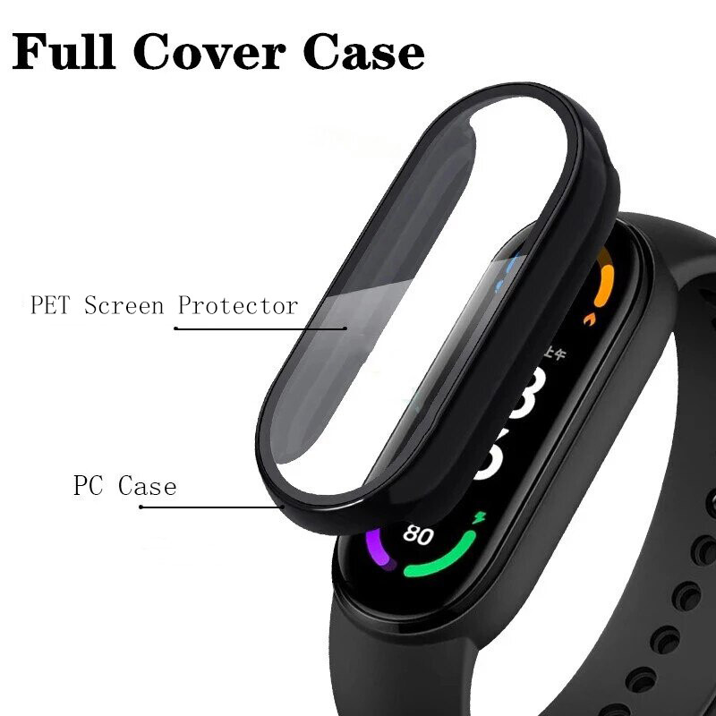 Husă + sticlă pentru Xiaomi Mi Band 9 8 7 6 Accesorii Carcasă + Film Husă de protecție cu acoperire completă Miband 7 5 4 3 protector de ecran