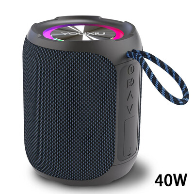 YOUXIU 40W nešiojamasis Bluetooth garsiakalbis Žemųjų dažnių garsiakalbis 360 laipsnių stereo erdvinio garso dėžutė vandeniui atspari IPX7 palaikymas TF TWS USB garsiakalbiai