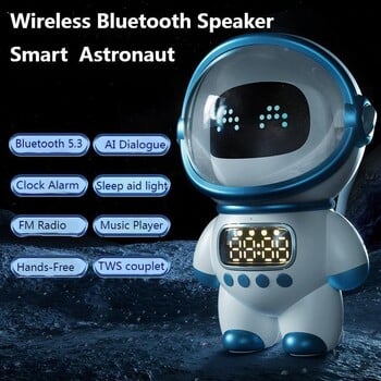 Mini Smart Astronaut Bluetooth Speaker Sound Box Φορητό Stereo Ai Interactive Audio With Alarm Clock Support TF/FM Kid\'s Gift