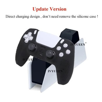 Силиконов калъф IVYUEEN Anti-Slip Protective Skin за PlayStation 5 PS5 Controller & 8 Thumb Stick Grips Caps за Dualsense Cover