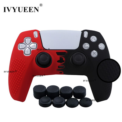 IVYUEEN csúszásgátló védőbőr PlayStation 5 PS5 kontroller szilikon tokjához és 8 hüvelykujj tartóval ellátott sapka a Dualsense burkolathoz