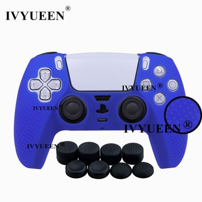 Αντιολισθητικό δέρμα IVYUEEN για θήκη σιλικόνης χειριστηρίου PS5 PlayStation 5 & 8 καλύμματα λαβής αντίχειρα για κάλυμμα Dualsense