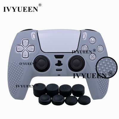 Αντιολισθητικό δέρμα IVYUEEN για θήκη σιλικόνης χειριστηρίου PS5 PlayStation 5 & 8 καλύμματα λαβής αντίχειρα για κάλυμμα Dualsense