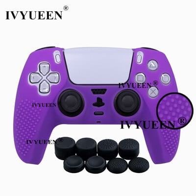 Αντιολισθητικό δέρμα IVYUEEN για θήκη σιλικόνης χειριστηρίου PS5 PlayStation 5 & 8 καλύμματα λαβής αντίχειρα για κάλυμμα Dualsense