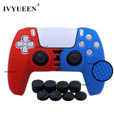 Αντιολισθητικό δέρμα IVYUEEN για θήκη σιλικόνης χειριστηρίου PS5 PlayStation 5 & 8 καλύμματα λαβής αντίχειρα για κάλυμμα Dualsense