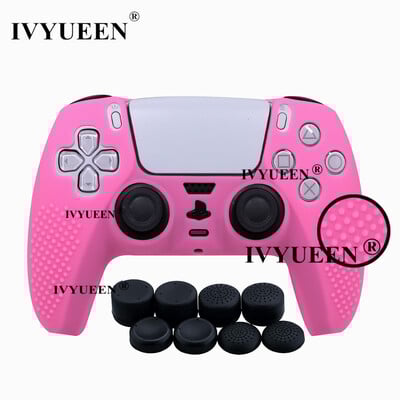 Αντιολισθητικό δέρμα IVYUEEN για θήκη σιλικόνης χειριστηρίου PS5 PlayStation 5 & 8 καλύμματα λαβής αντίχειρα για κάλυμμα Dualsense