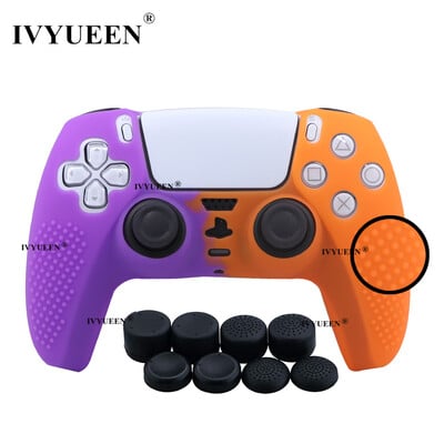 Αντιολισθητικό δέρμα IVYUEEN για θήκη σιλικόνης χειριστηρίου PS5 PlayStation 5 & 8 καλύμματα λαβής αντίχειρα για κάλυμμα Dualsense