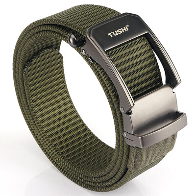 TUSHI fém gyorskioldható csatos, rugalmas övek férfiaknak, tartós taktikai öv Cowboy kültéri sztreccs pánt vadászathoz