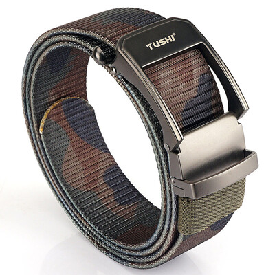 TUSHI fém gyorskioldható csatos, rugalmas övek férfiaknak, tartós taktikai öv Cowboy kültéri sztreccs pánt vadászathoz