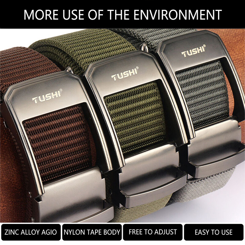 TUSHI fém gyorskioldható csatos, rugalmas övek férfiaknak, tartós taktikai öv Cowboy kültéri sztreccs pánt vadászathoz
