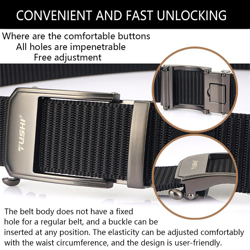 TUSHI fém gyorskioldható csatos, rugalmas övek férfiaknak, tartós taktikai öv Cowboy kültéri sztreccs pánt vadászathoz