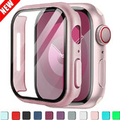 Capac din sticlă securizată pentru Apple Watch Se Case 9 8 7 6 5 4 38 40mm Accesorii Protector de ecran iWatch Series 44mm 45mm 41mm 42mm