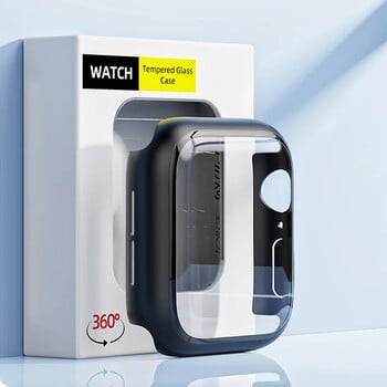 Капак от закалено стъкло за Apple Watch Se Case 9 8 7 6 5 4 38 40 mm Аксесоари Протектор на екрана iWatch Series 44 mm 45 mm 41 mm 42 mm