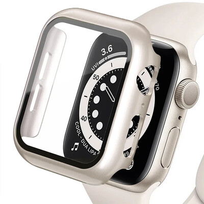 Capac din sticlă securizată pentru Apple Watch Se Case 9 8 7 6 5 4 38 40mm Accesorii Protector de ecran iWatch Series 44mm 45mm 41mm 42mm