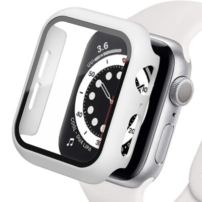 Capac din sticlă securizată pentru Apple Watch Se Case 9 8 7 6 5 4 38 40mm Accesorii Protector de ecran iWatch Series 44mm 45mm 41mm 42mm