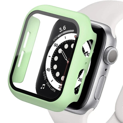 Capac din sticlă securizată pentru Apple Watch Se Case 9 8 7 6 5 4 38 40mm Accesorii Protector de ecran iWatch Series 44mm 45mm 41mm 42mm