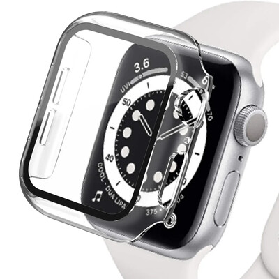 Capac din sticlă securizată pentru Apple Watch Se Case 9 8 7 6 5 4 38 40mm Accesorii Protector de ecran iWatch Series 44mm 45mm 41mm 42mm