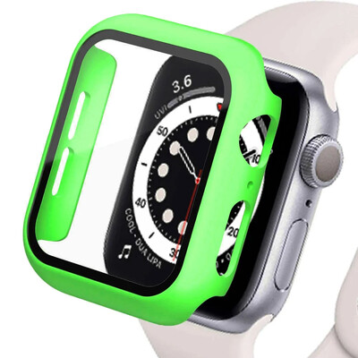 Capac din sticlă securizată pentru Apple Watch Se Case 9 8 7 6 5 4 38 40mm Accesorii Protector de ecran iWatch Series 44mm 45mm 41mm 42mm