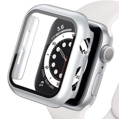 Capac din sticlă securizată pentru Apple Watch Se Case 9 8 7 6 5 4 38 40mm Accesorii Protector de ecran iWatch Series 44mm 45mm 41mm 42mm