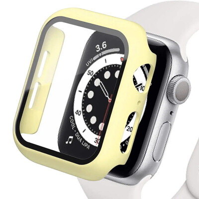 Capac din sticlă securizată pentru Apple Watch Se Case 9 8 7 6 5 4 38 40mm Accesorii Protector de ecran iWatch Series 44mm 45mm 41mm 42mm