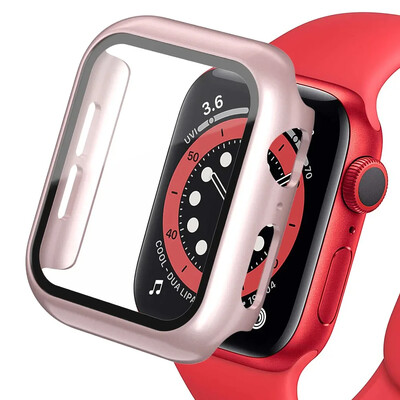 Capac din sticlă securizată pentru Apple Watch Se Case 9 8 7 6 5 4 38 40mm Accesorii Protector de ecran iWatch Series 44mm 45mm 41mm 42mm