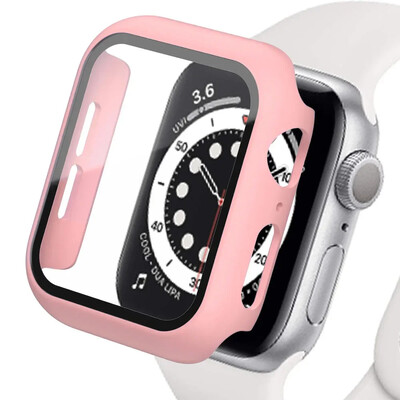 Capac din sticlă securizată pentru Apple Watch Se Case 9 8 7 6 5 4 38 40mm Accesorii Protector de ecran iWatch Series 44mm 45mm 41mm 42mm