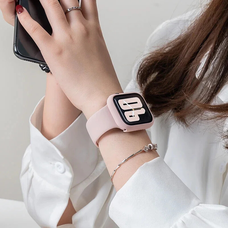 Capac din sticlă securizată pentru Apple Watch Se Case 9 8 7 6 5 4 38 40mm Accesorii Protector de ecran iWatch Series 44mm 45mm 41mm 42mm