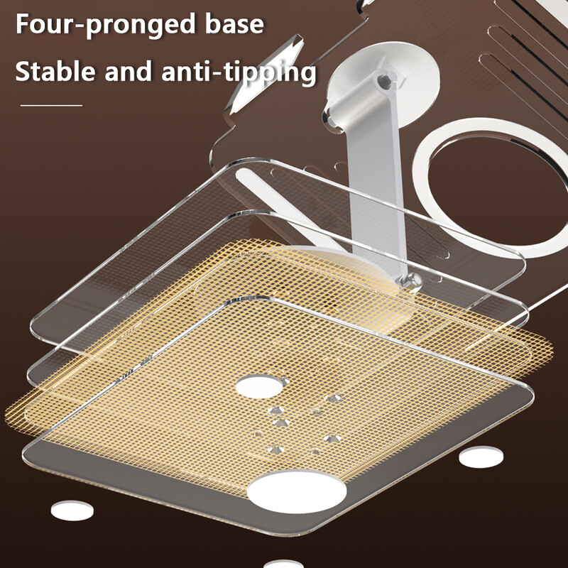 Skladací stojan na čítanie kníh, otočný o 360 stupňov, multifunkčný držiak na notebook a tablet, nastaviteľný držiak z akrylu pre uhlopriečku 4-12,9 palca