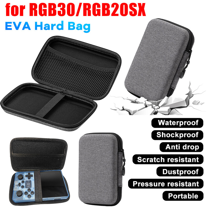 EVA kietas apsauginis dėklas, tinkantis „Powkiddy RGB30/RGB20SX“ rankiniam žaidimų konsolei, nešiojamam nuo kritimo ir įbrėžimų saugojimo krepšiui