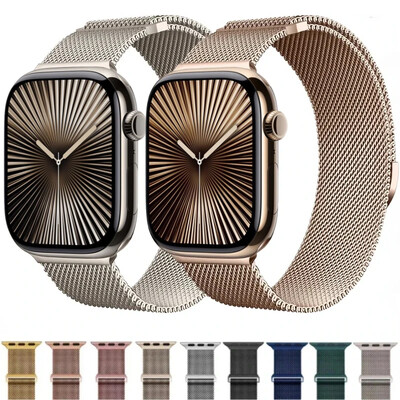 Milanese каишка за Apple Watch Band Ultra2 49 mm 10 46 mm 9 8 7 45 mm 41 mm Метална магнитна гривна iWatch 6 5 4 SE2 44 mm 40 mm 42 mm