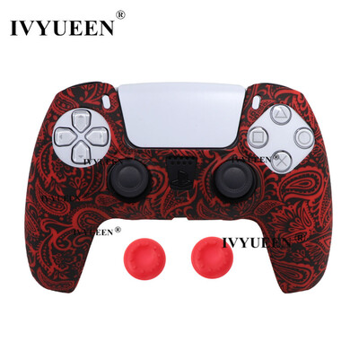 IVYUEEN, skirtas DualSense belaidžiam valdikliui, silikoninis dėklo dangtelis, skirtas PS5 apsaugai odai su analoginiais nykščių laikiklių dangteliais