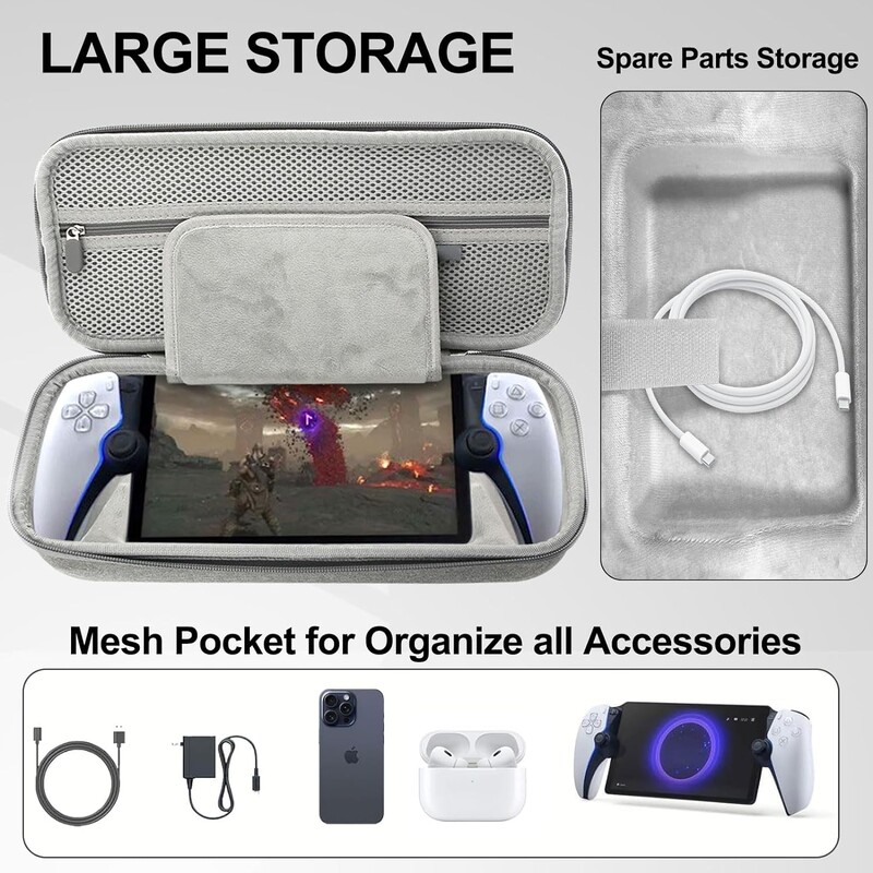 Husă de transport DOBE pentru portalul Playstation cu depozitare pentru piese de schimb, geantă de călătorie portabilă EVA rezistentă la șocuri pentru portalul PS5
