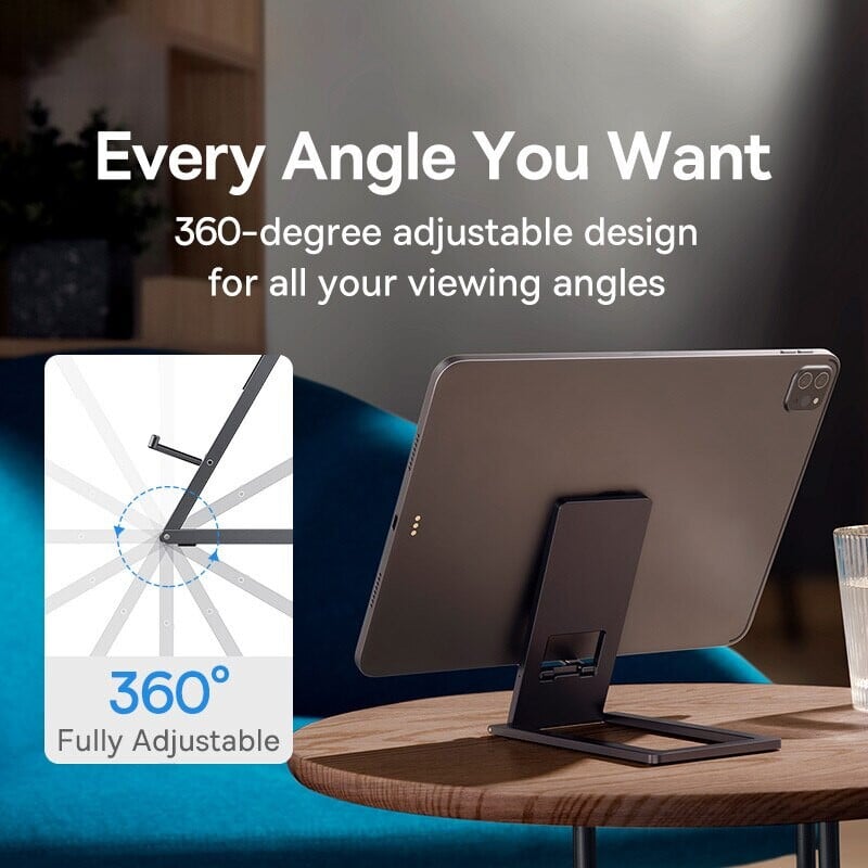 Baseus táblagépállvány iPad Pro 12.9 11-hez, alumínium összehajtható asztali táblagéptartó állítható notebook mobiltelefon-laptop támogatás