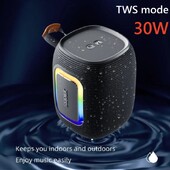 Prenosný Bluetooth reproduktor T26, 60W, bezdrôtový basový systém, batéria 3600 mAh, vodotesný, IPX7, HiFi stereo subwoofer