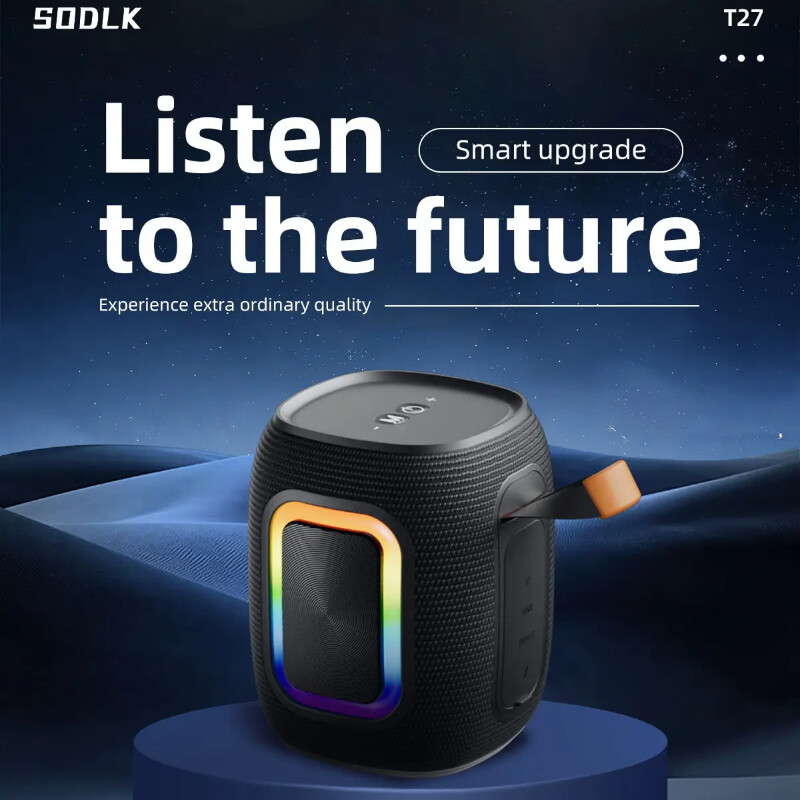 Prenosný Bluetooth reproduktor T26, 60W, bezdrôtový basový systém, batéria 3600 mAh, vodotesný, IPX7, HiFi stereo subwoofer