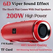 Caixa De Som Difuzor portabil fără fir Bluetooth 200W Audio în aer liber de mare putere 3D Stereo Surround TWS FM Voce RHDE Promoție