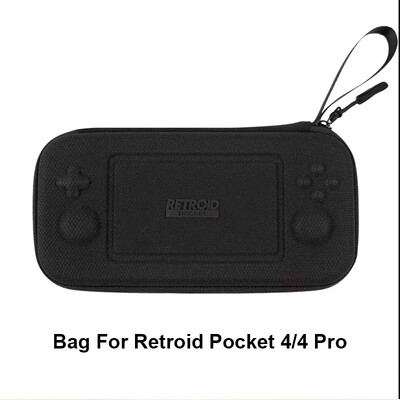 Rankinės žaidimų konsolės nešiojimo dėklas, skirtas „Retroid Pocket 4/4 Pro Black“, permatomas rankena ir „Retroid Pocket 4“ laikymo krepšys