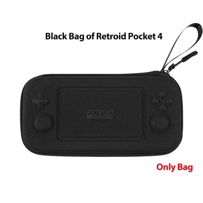 Rankinės žaidimų konsolės nešiojimo dėklas, skirtas „Retroid Pocket 4/4 Pro Black“, permatomas rankena ir „Retroid Pocket 4“ laikymo krepšys