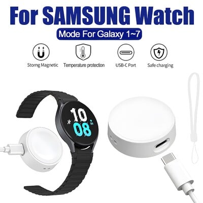 Új hordozható Samsung Watch 7 vezeték nélküli mágneses töltő C típusú portos dokkoló töltés a Galaxy Watch 7 6 5 4 3 Universal Ultra készülékhez