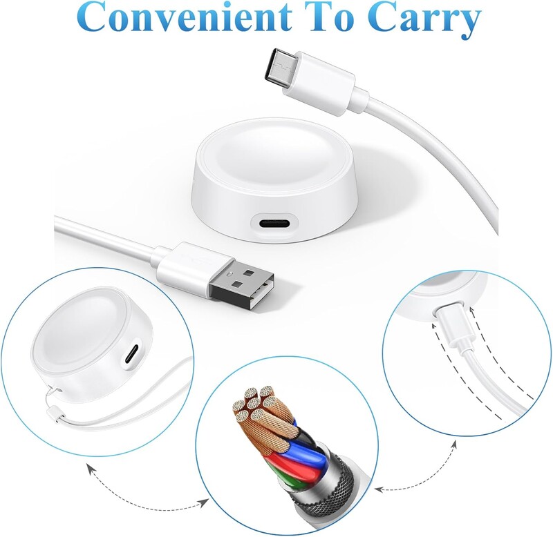 Nou portabil pentru Samsung Watch 7 Încărcător magnetic fără fir tip C Port Dock de încărcare pentru Galaxy Watch 7 6 5 4 3 Universal Ultra