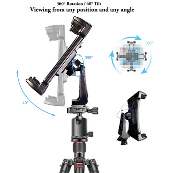 Universal tablet Phone Tripod Mount Tilt Adjust 360° Περιστρεφόμενο κλιπ βάσης στήριξης για iPad Mini Air Pro 12.9 Xiaomi Huawei Pad Vlog