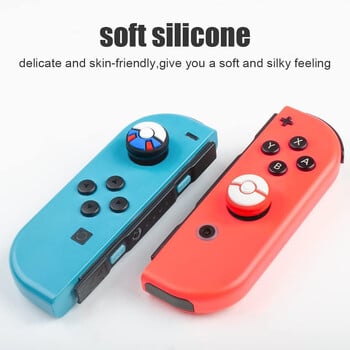 4 τεμ. Cartoon Silicone Analog Grip Grip Caps Συμβατά με Nintendo Switch OLED/Switch Lite/Switch Joystick Protective Cover