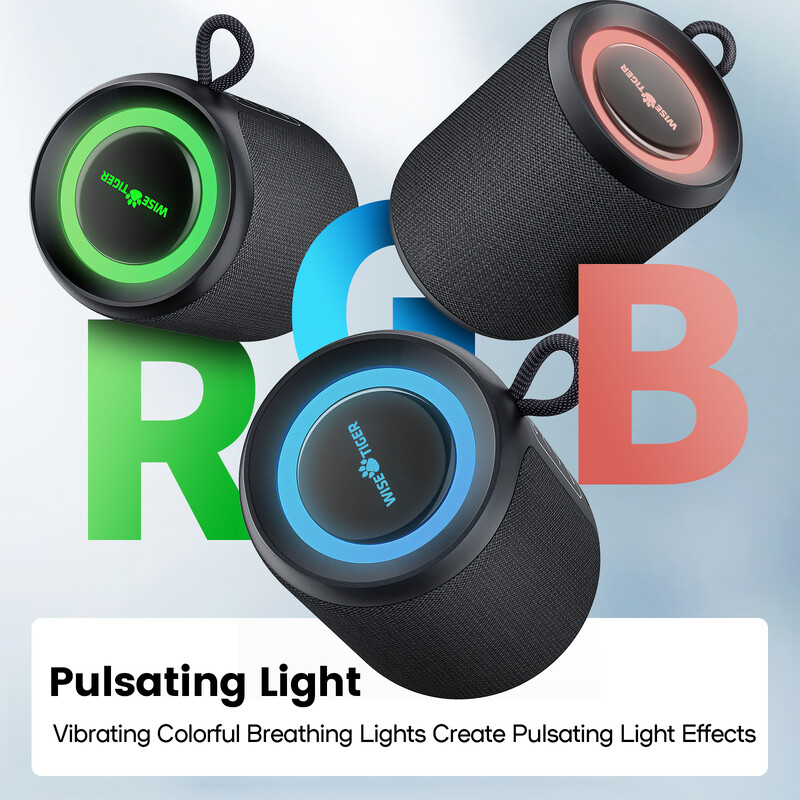 WISETIGER P1S 15W mini prenosný reproduktor IPX7 vodotesný zvukový box basový zosilňovač TWS duálne párovanie BT5.3 vonkajší bezdrôtový reproduktor