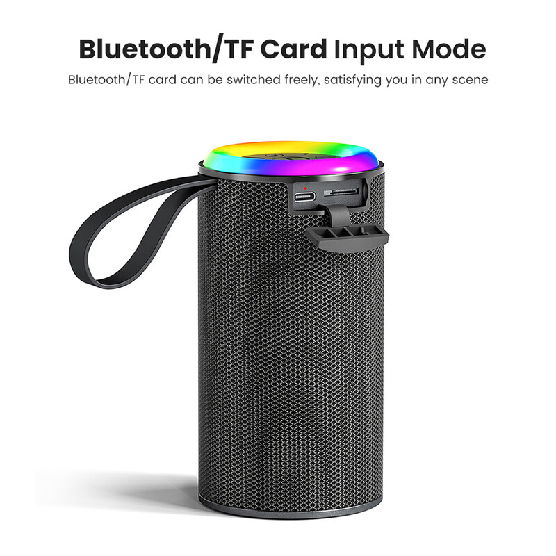 AIYIMA vezeték nélküli Bluetooth 5.3 kültéri hangszóró RGB fénnyel, hordozható vízálló audio hifi sztereó hangzású térhatású TWS FM boombox