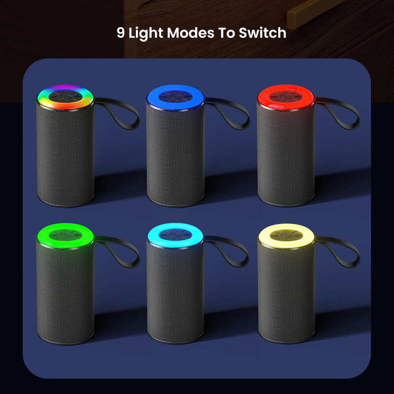 AIYIMA vezeték nélküli Bluetooth 5.3 kültéri hangszóró RGB fénnyel, hordozható vízálló audio hifi sztereó hangzású térhatású TWS FM boombox