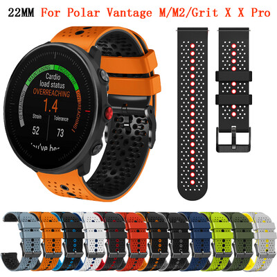 Curea de mână de 22 mm pentru Polar Vantage M M2 V3 Sport Curea Polar Grit X Pro Brățară Smartwatch Curea de ceas de schimb din silicon Correa
