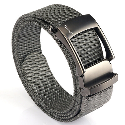 TUSHI új fém automata csatos heveder övek férfi vászon derékpánt EDC kültéri farmernadrág nadrág taktikai öv vadászat képzés