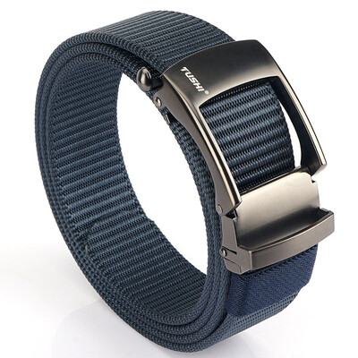 TUSHI új fém automata csatos heveder övek férfi vászon derékpánt EDC kültéri farmernadrág nadrág taktikai öv vadászat képzés